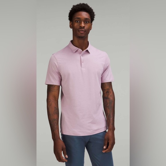 lululemon athletica Other - Lululemon Evolution Men’s Polo Shirt Medium Pink Blush Cotton Blend